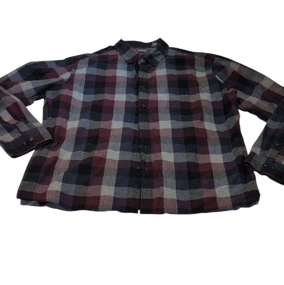 Van Heusen Men's Plaid Shirt - Black, Gray, Purple Slim Fit
